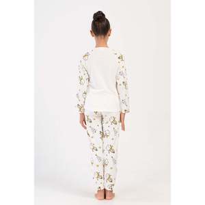 <b>Girls</b> Long Sleeve Pajama Set with Oval Cuffs Sizes 3-4/7-8 Perfect <b>Sleepwear</b> for - Product Image 1