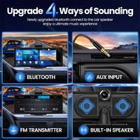 Maustor 10.26 pouces Android 14 Portable sans fil Carplay 6 + 128G 8 Core universel voiture écran intelligent avec Wifi BT TF carte