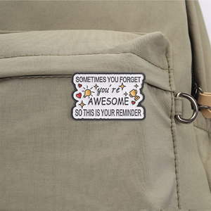 Broche en métal avec motifs inspirants : Cœur, Soleil, Flèche, Smiley, pour collection de cadeaux de réconfort - Product Image 4