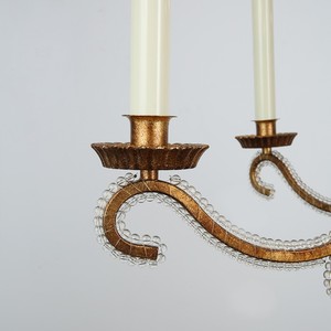 Custom Factory Iron Vintage Glass Bead Decorative Luxury Wedding Candle Pendant Lamps Ceiling <b>Lights</b> Indoor <b>Chandelier</b> - Product Image 3