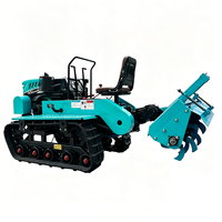 Tracteur agricole chenillé polyvalent 35 CV à double usage, ensemble complet pour la culture du riz paddy et des cultures sèches