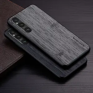 Case For Sony Xperia 1 Ace 2 XZ 3 Funda Bamboo Wood Pattern Leather Phone Cover Luxury Coque For Sony Xperia 1 V Case
