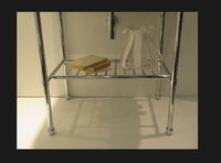 Meuble de salle de bain haut de gamme pour hôtel, cadre en métal chromé, vasque intégrée, pour salles de bain et chambres