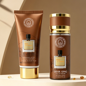 New Trending 2 Pcs Dubai Luxury Men's Perfume Gift Set Long Lasting Spicy Woody Citrus Fragrance EDP Lotion Bulk Perfume Set - Product Image 1