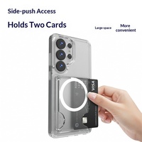 Étui de téléphone magnétique transparent deux-en-un pour S26 Ultra, compatible avec la recharge sans fil et le support magnétique pour voiture