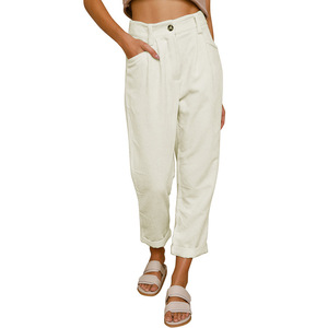 New Arrived <strong>Women</strong> <strong>Brown</strong> Fleece <strong>Corduroy</strong> Korean Style Straight Cargo <strong>Trousers</strong> High Waist Streetwear Pants for <strong>Women</strong> - Product Image 5