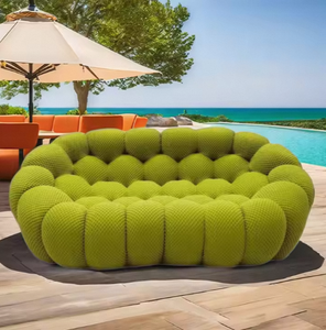 Rochburg, divano componibile in tessuto imbottito di spugna resistente, a forma di calcio, Set da letto creativo per piccoli appartamenti, soggiorno - Product Image 1