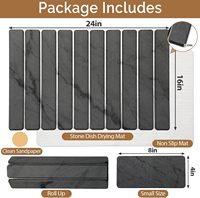 Tapis de séchage en pierre de qualité alimentaire pour comptoir de cuisine, pliable sur mesure, séchage rapide, pour salle de bain et douche, absorbant l'eau