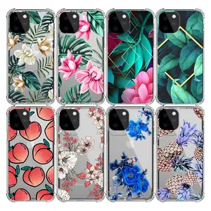 Airbags Shockproof green leaves Soft TPU Phone Case For iPhone 15 PRO