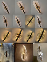 Applique murale moderne à LED avec abat-jour en verre doré, coque en aluminium pour hôtel, lampe murale ronde en forme de fleur pour chambre à coucher