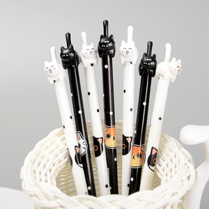 Pluma estilográfica neutra para oficina de estudiantes, 0,5mm de ancho de escritura, premio de cola de gato saltador de plástico de la tienda de papelería - Product Image 6