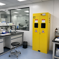 Armoire à gaz antidéflagrante à double porte, mobilier de laboratoire avec système d'alarme, stockage sécurisé pour laboratoire universitaire