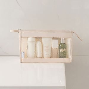 Bolsa de ducha de malla de gran capacidad, bolsa transparente para cosméticos y artículos de aseo con cremallera, organizador de almacenamiento portátil para viajes - Product Image 2