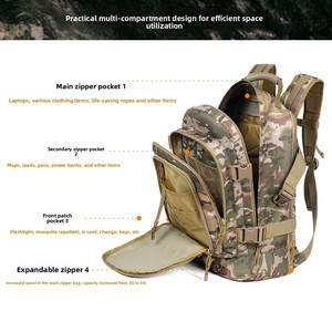 2026 New Style Oxford Water Resistant Outdoor Sports Crossfit Gym Mochila Trekking Fitness Bag <strong>Molle</strong> Tactical <strong>Backpack</strong> - Product Image 4