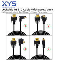 Câble de données USB 3.1 Type C mâle vers USB 3.0 mâle avec vis de verrouillage pour montage sur panneau de caméra industrielle