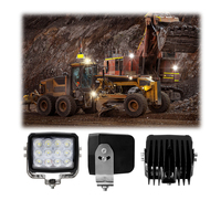 Lampe de travail LED carrée homologuée Emark avec support réglable 304, lampe de travail LED 60W pour excavatrice