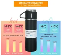 Coffret Cadeau Tasse Isotherme Homme : Bouteille Isotherme Portable en Acier Inoxydable 304 avec Trois Couvercles – Idéal pour le Bureau