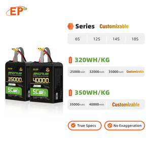 EP Lipo Drone Pil Paketi 3S 11.1V 40000mAh 40ah 11.1V 35.5*90*205mm 1450g 444Wh Toptan Özel Polimer Li-ion - Product Image 6