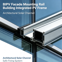 Système de montage solaire personnalisé, rail de support pour panneaux photovoltaïques en aluminium 6063, support de fixation pour installation sur toit et au sol