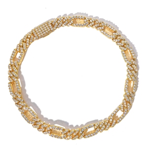 Chaîne cubaine personnalisable 7 mm <span class=keywords><strong>3</strong></span>-en-1 style Hop, entièrement ornée de strass, en laiton, bijoux pour hommes, type religieux chrétien - Product Image 5