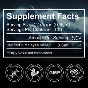 Label pribadi murni murni <span class=keywords><strong>Shilajit</strong></span> Resin Drop Himalaya ekstrak <span class=keywords><strong>Shilajit</strong></span> tetesan cairan Himalaya murni - Product Image 3
