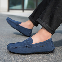 Chaussures décontractées pour hommes en gros, personnalisées, grandes tailles, chaussures bateau, mocassins Penny en peau d'alpaga, chaussures plates à enfiler, respirantes