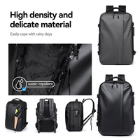 Sac à dos de voyage unisexe en PU et polyester, grande capacité, étanche, durable, extensible, antivol avec serrure à combinaison, idéal pour l'aviation et les affaires