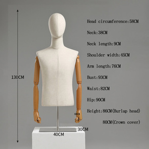 All'ingrosso uomo manichino finestra oggetti di scena del manichino busto manichino con Base in metallo e braccio di legno negozio di abbigliamento <span class=keywords><strong>da</strong></span> uomo manichini - Product Image 5
