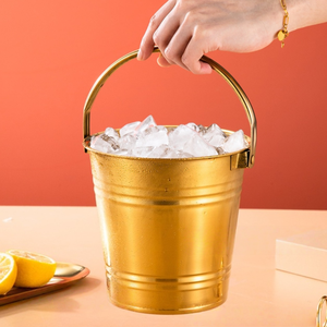 Cubeta Metálica Moderna para Alimentos y Bebidas, Cubeta de Hielo de Acero Inoxidable para Uso Doméstico y Comercial, para Bar, Hotel, para Champaña y Cerveza - Product Image 4