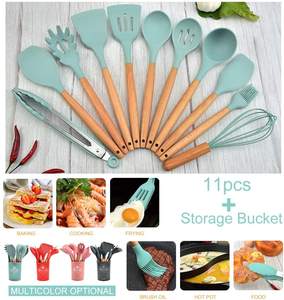 التصنيع الموردين استيراد من الصين بيع الخيزران خشبية الفولاذ المقاوم للصدأ أدوات الكورية الطبخ سيليكون مجموعة ألعاب المطبخ أواني - Product Image 6