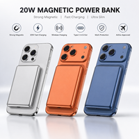 Nuevo Estilo, Banco de Energía Inalámbrico Magnético Ultra Delgado de 5000 mAh, PD20w, con Luz LED, para Teléfono