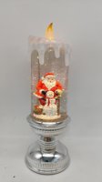Boîte à musique en résine, Père Noël, globe à neige lumineux à LED, décoration de table, cadeau de Noël, vente en gros