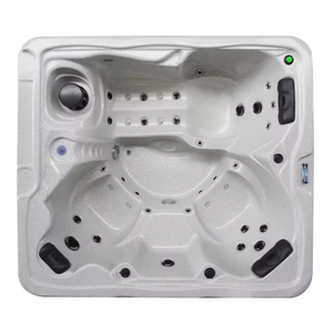 2025 migliore qualità 4 persone design semplice massaggio vasca idromassaggio vasca idromassaggio in acrilico balboa all'aperto con un lettino - Product Image 1