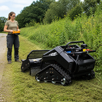Livraison gratuite, moteur diesel CE EPA, machine à couper l'herbe tout-terrain, chenilles en caoutchouc agricoles, tondeuse à gazon robotisée télécommandée