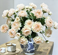 Susunan Bunga Peony 3 Kepala Besar Buatan Tangan dari Sutra, Dekorasi Pernikahan, Hari Ibu, Wisuda, Hari Valentine