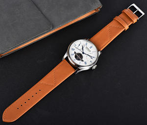 <span class=keywords><strong>Parnis</strong></span>-Reloj mecánico automático para hombre, esqueleto de 43mm, caja plateada, correa de cuero de 22mm, reserva de energía, Tourbillon, esfera analógica - Product Image 5