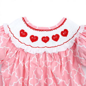 Vestido Informal de Algodón 100% con Bordado a Mano, Diseño a Cuadros Rosa Intenso, Ropa para Niñas Pequeñas de 6 Años, Marca Sweet Love, OEM ODM - Product Image 1