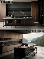 Lemari Dapur Melamin Putih Bentuk L Gaya Eropa Modern Mewah Pesanan Khusus Kedatangan Baru Pintu Lacquer Laci Keranjang Laci