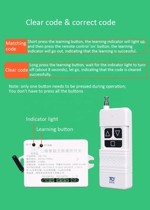 Interruptor de control remoto inalámbrico de <span class=keywords><strong>2</strong></span> canales, 315/433MHz, largo alcance, 300M, Motor, bomba de agua, persiana enrollable, mando a distancia inalámbrico - Product Image 5
