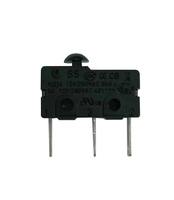 Micro-interrupteur haute sensibilité et à petit déplacement 5A 250V avec actionneur noir 100gf, contact argenté
