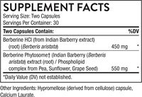 Capsules de berbérine à marque privée OEM, formule double action, extrait botanique Phytosome, complément alimentaire, 60 capsules, logo personnalisé