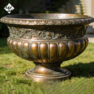 Jardinière ronde en bronze sculpté de style <span class=keywords><strong>français</strong></span> luxueux pour pelouse, patio, cour, jardin de villa, ornement paysager - Product Image 3