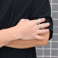 Anillos de Dos Dedos para Hombre, Resistentes al Agua y al Deslustre, Chapados en Oro PVD de 14k y 18k, Anillo Doble de Acero Inoxidable 316L para Hombre