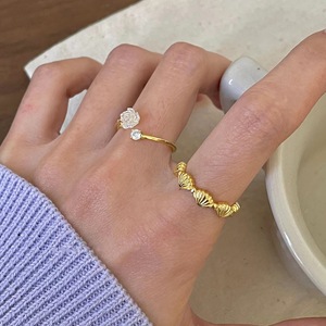 Bague ouverte en argent pur S925, style japonais et coréen, pour femme, motif alimentaire, personnalisée, simple, trois éléments de bijouterie - Product Image 4