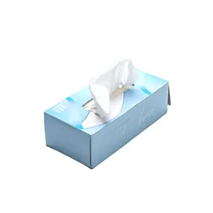 BNT Wholesale Cheap White Color Tissue Facial Custom Printed Box Facial Tissue