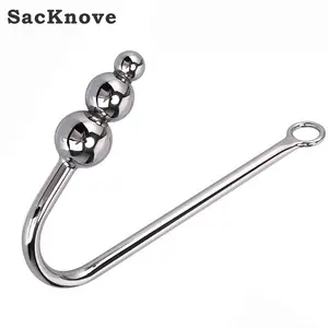SacKnove Adult Products Expansion Butt Toy Dilator Hole Ball Metal Stainless Steel Anal Hook Plug Anal Sex For Women Men