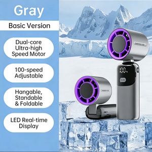 Mini-ventilateur portable pliable à affichage numérique 100 tr/min avec fonction de refroidissement et sangle de cou - Product Image 6