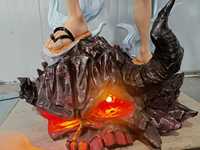 Figura de Anime de One Piece, Dios del Sol Nika, Monkey D. Luffy Gear 5, Estatua con Base de Llama con Luz LED, Modelo Coleccionable, Juguete de Regalo