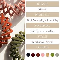 Jepit Rambut Lazy Bird Nest Plate, Penjepit Rambut Ekor Kuda yang Dapat Diperluas, Jepit Rambut Ajaib Beludru, Jepit Rambut Plastik untuk Penggunaan Sehari-hari Wanita dan Anak Perempuan
