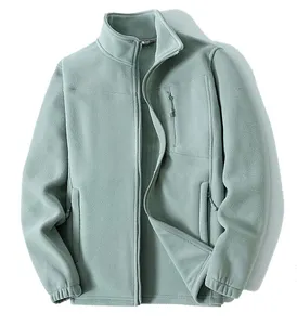 New fleece jacket men's soft polar fleece coat stand collar warm plus fleece cardigan hardshell jacket for men and women